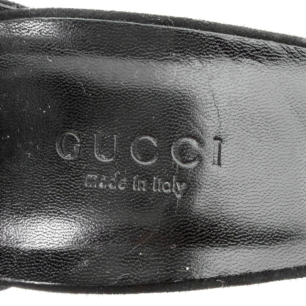 Gucci Black Suede Strappy Heels Ankle Strap Sandals 37 - Picture 5 of 8